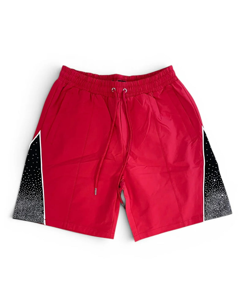 Kindred Rhinestone Nylon Short Set Red / Black