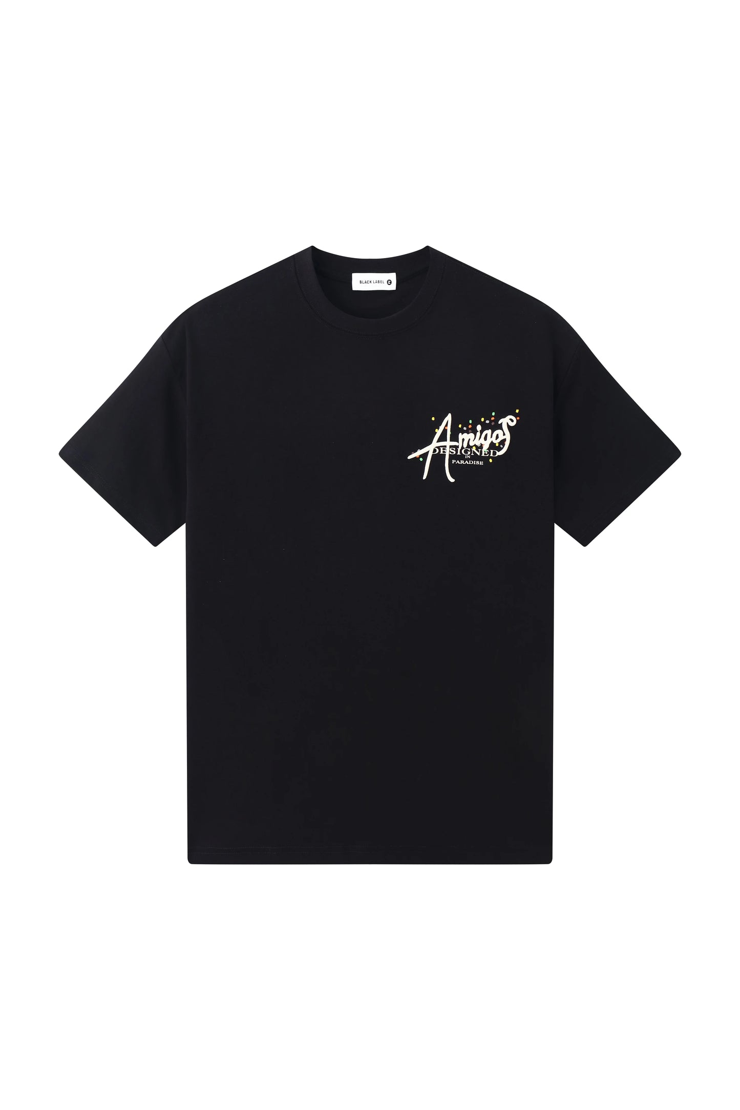 Rawyalty Men Black Label "AMIGOS" Black T-Shirt