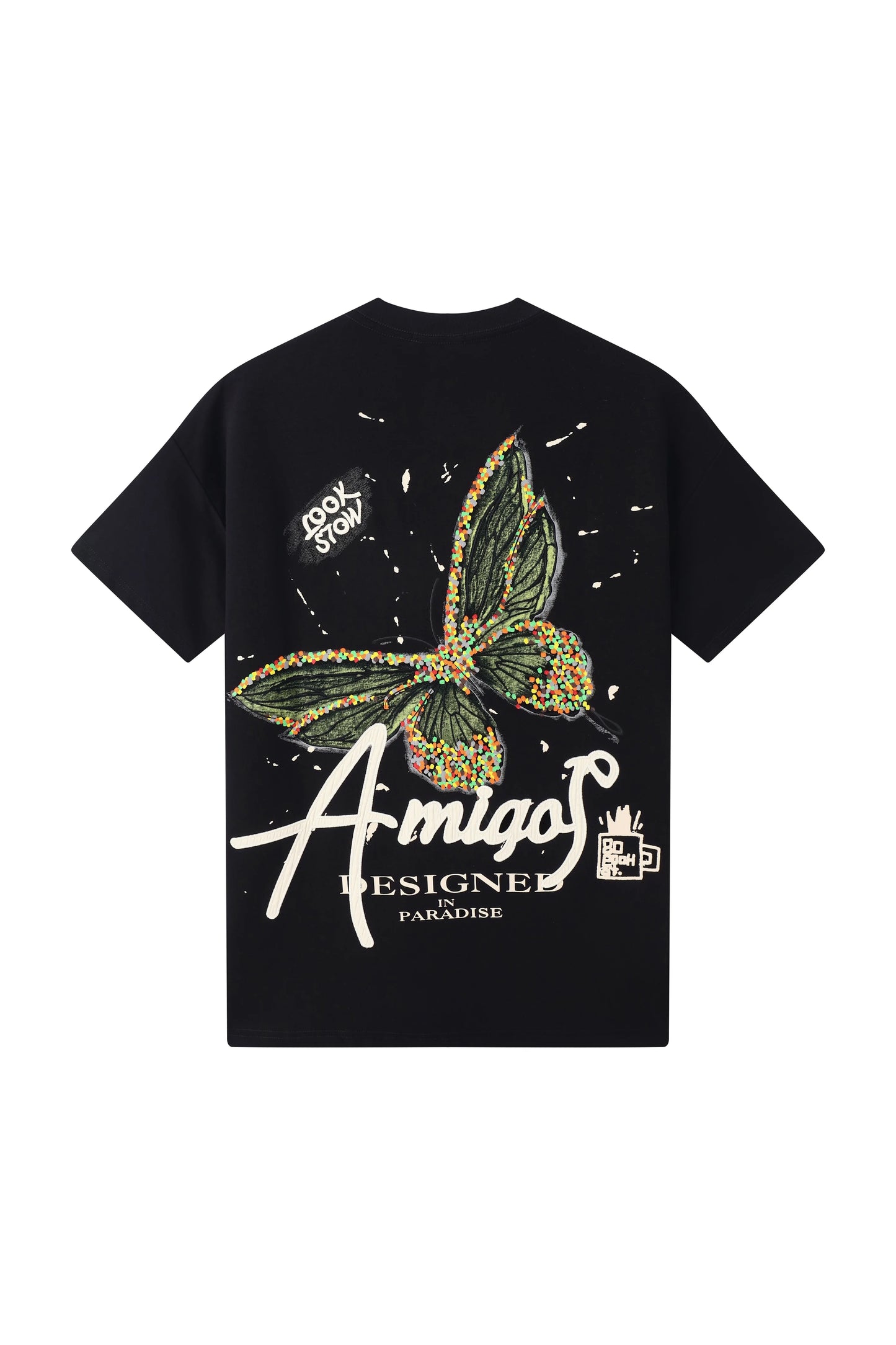 Rawyalty Men Black Label "AMIGOS" Black T-Shirt