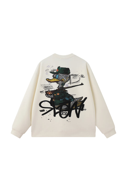 Rawyalty Men Black Label "SLOW" Cream Crew Neck