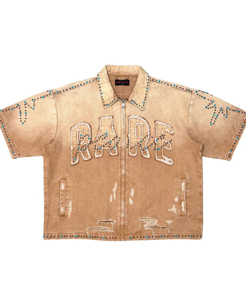 Rare Peace Wash Twill Self Patch Shirts  Wheat