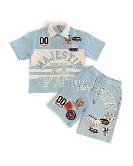 Majestik World Wide Champion Short Set "Light Blue"