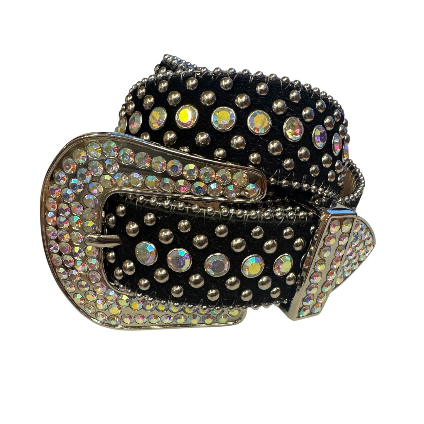 Men's Rhinestones Belt Black/White