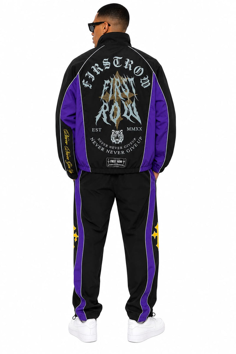 First Row Black & Purple Tracksuit