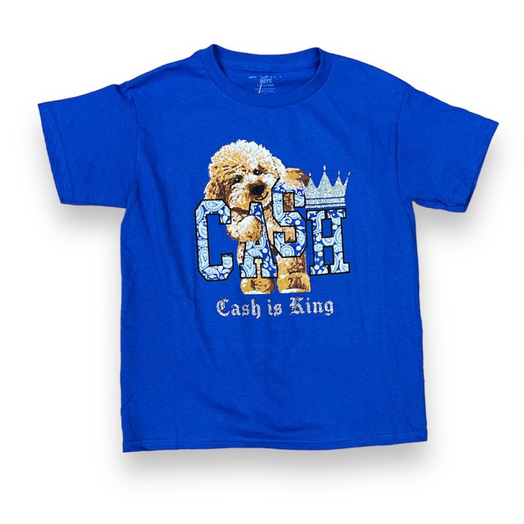 3FORTY CASH IS KING ROYAL BLUE T-SHIRT BOY'S