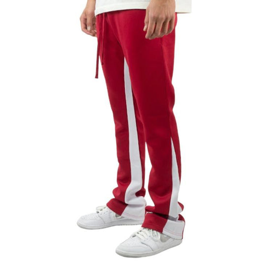 REBEL MINDS ONE STRIPE STACKED TRACK PANT RED/WHITE