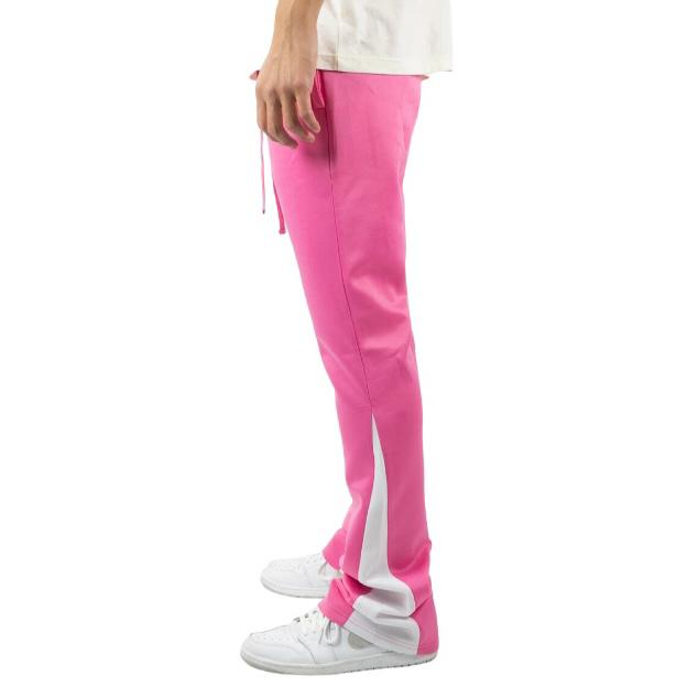 REBEL MINDS ONE STRIPE STACKED TRACK PANT PINK/WHITE