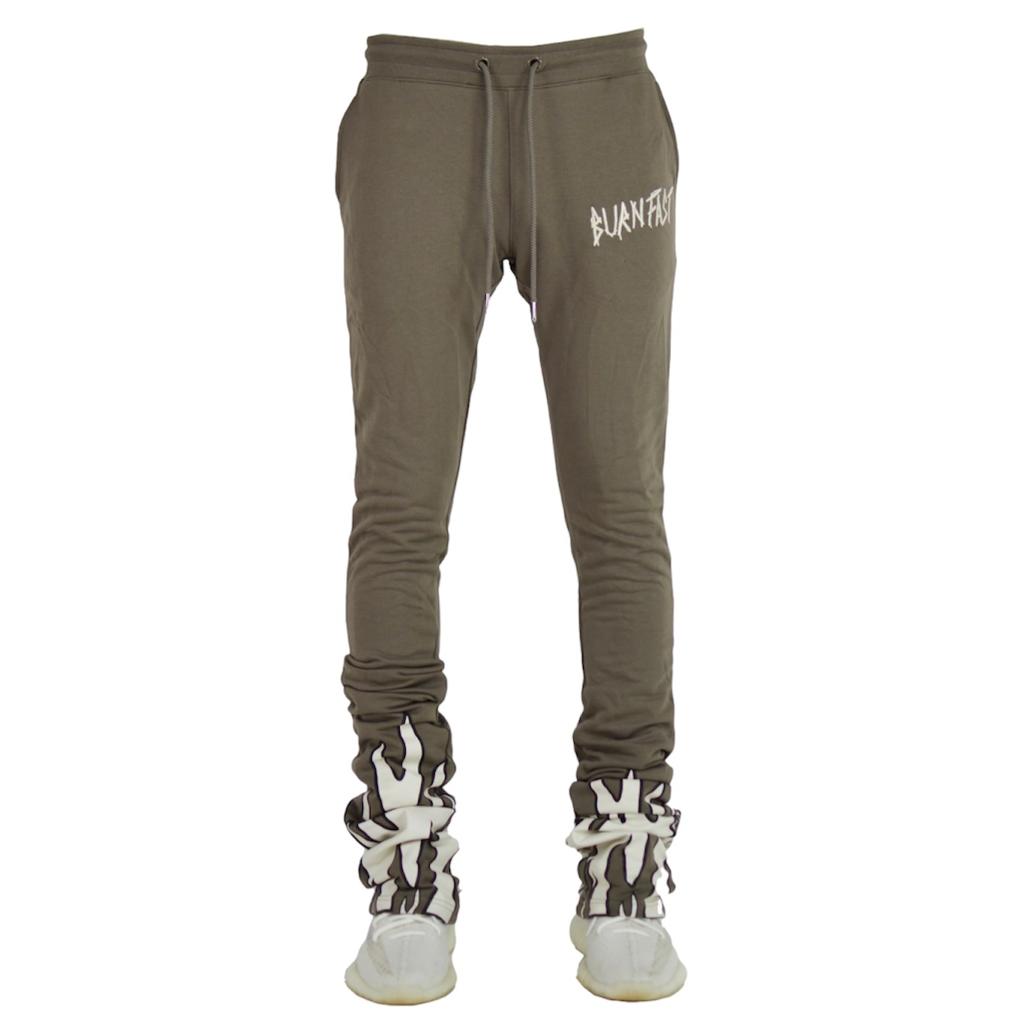FOCUS FLAME STACKED FLARE SWEAT PANTS HARVEST