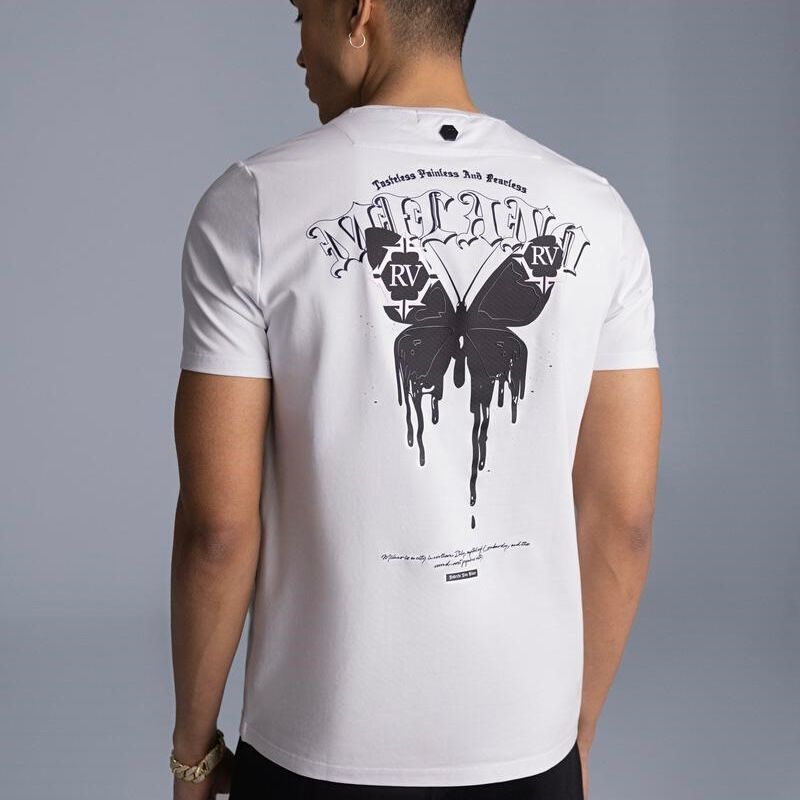Roberto Vino Milano Butterfly  White T-Shirt