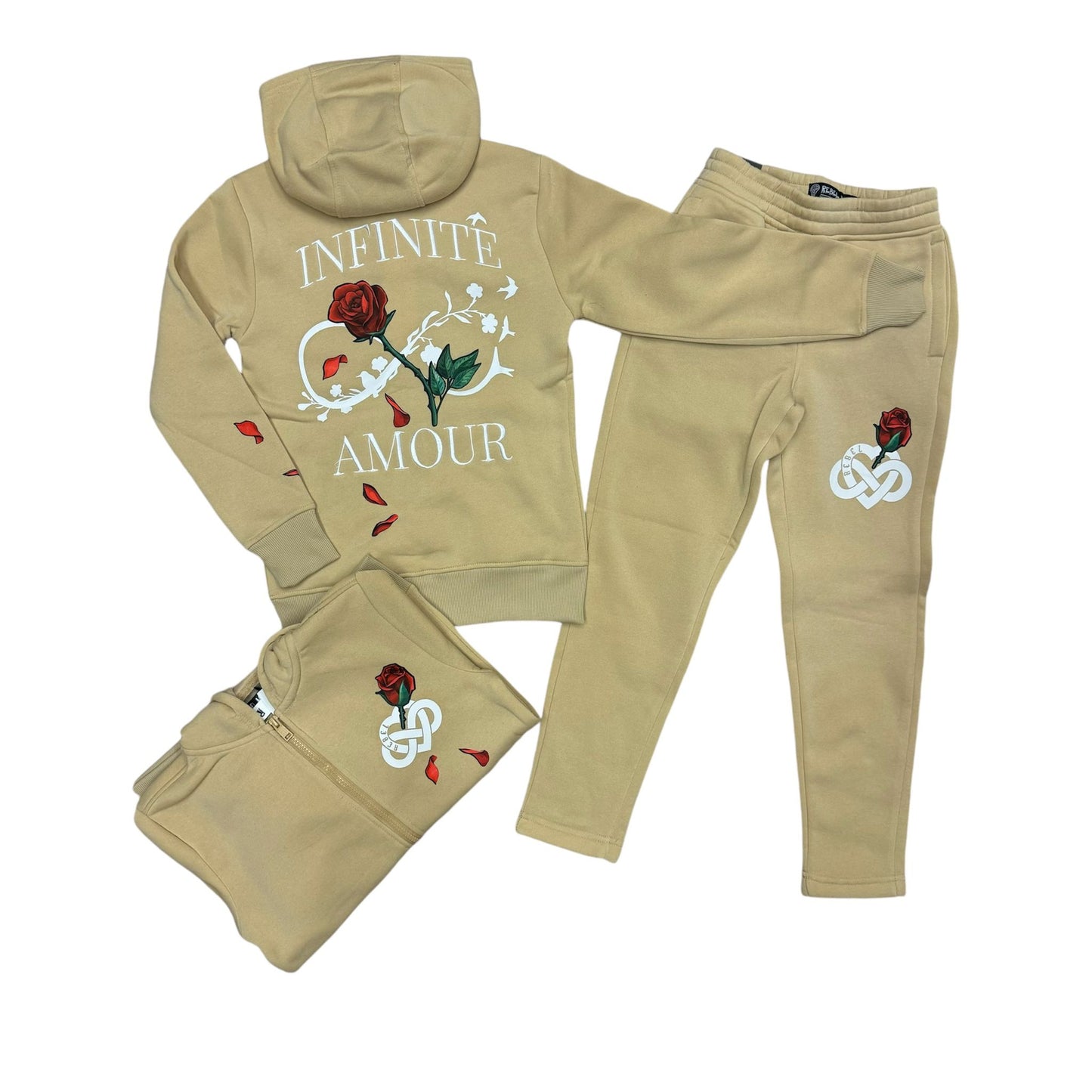 Rebel Minds Infinite Amour khaki Jogger Set Boy's