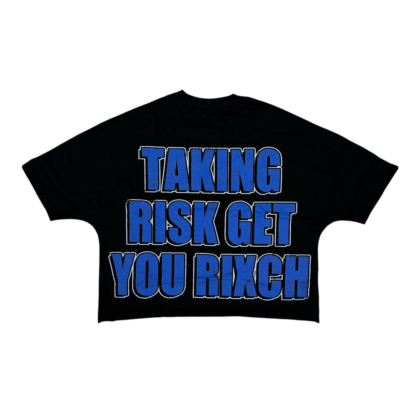 Rixch Habits Taking Risk Get Your Rixch Cropped Tee Black/Blue