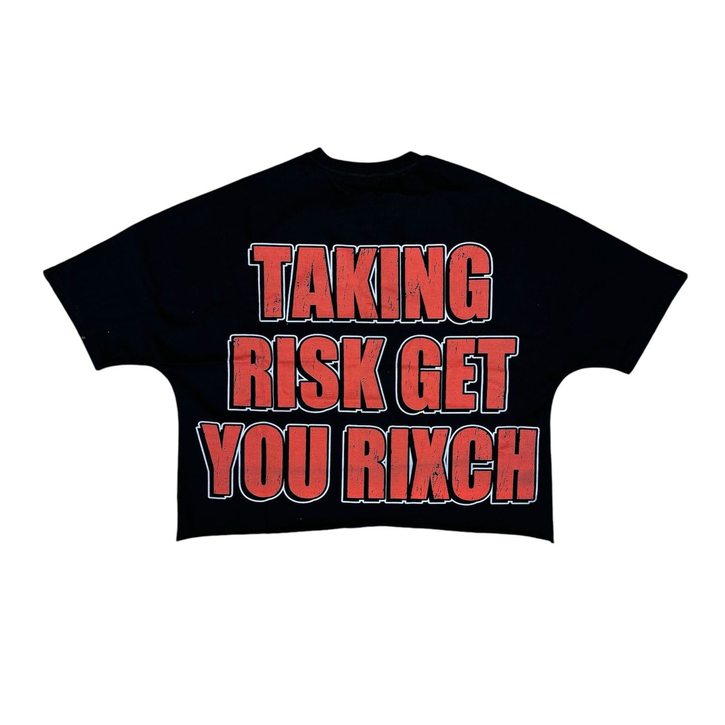 Rixch Habits Taking Risk Get Your Rixch Cropped Tee Black/Red