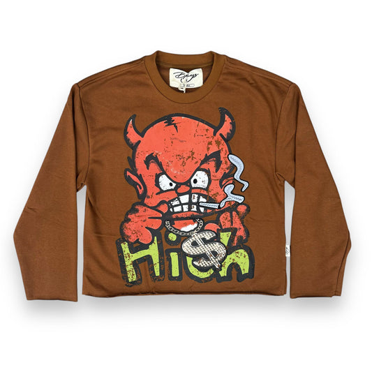 Bkys High Life Cropped Long Sleeve Brown