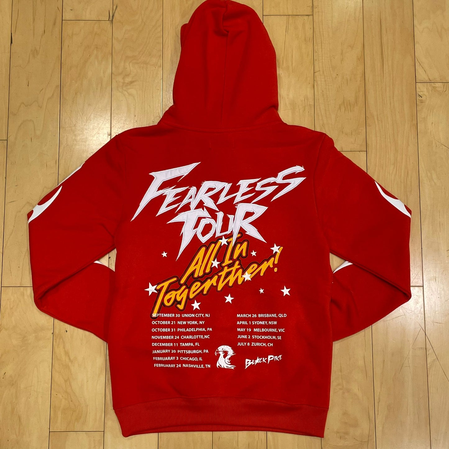 Black Pike Fleece Fearless Red Hoodie