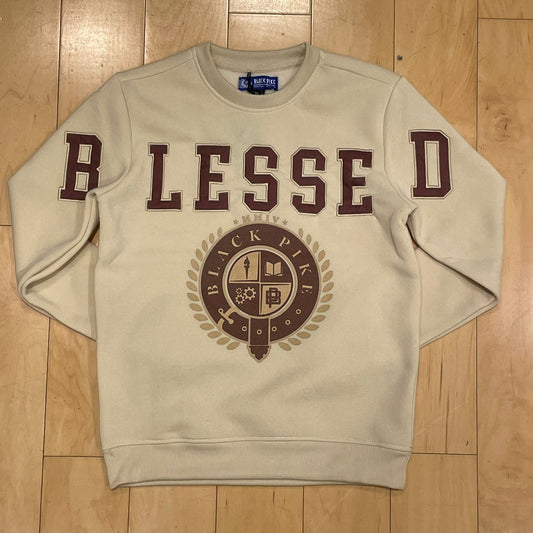 Black Pike Fleece Blessed Tan Crewneck Boy's