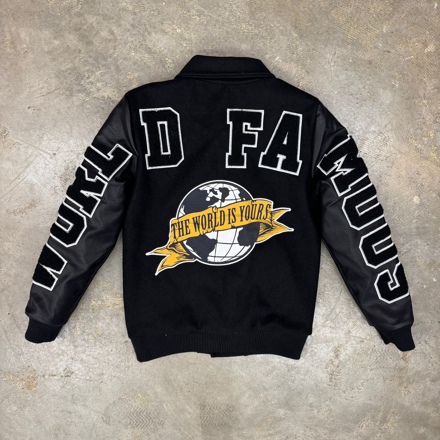 8ight Dstrkt The World Is Yours Black Boy's Varsity Jacket