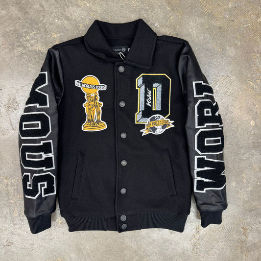 8ight Dstrkt The World Is Yours Black Boy's Varsity Jacket