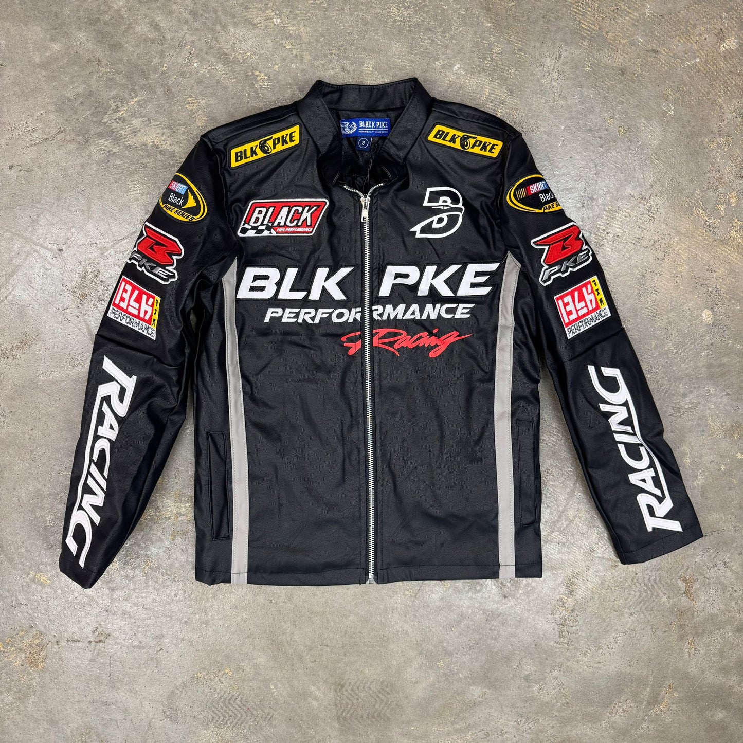 Black Pike Racing Black Boy's "Pu Leather" Jacket