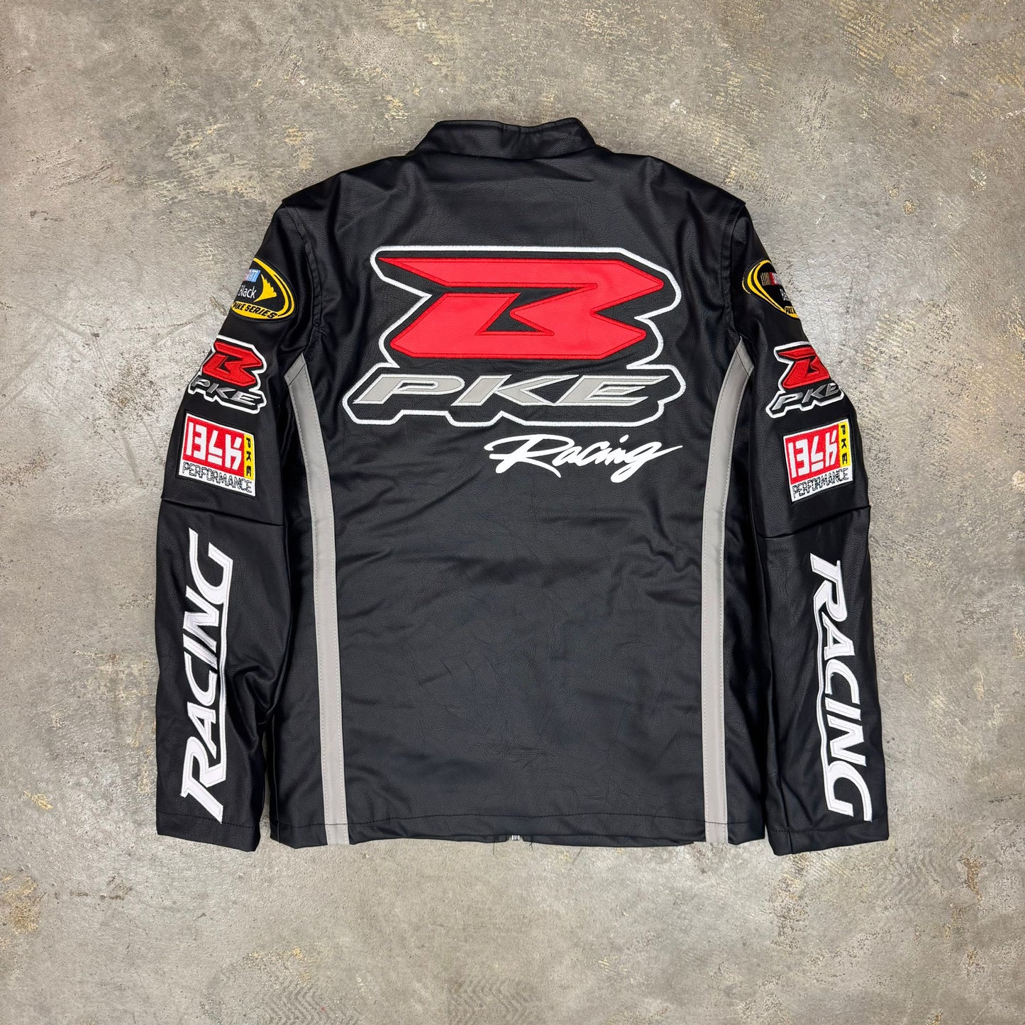 Black Pike Racing Black Boy's "Pu Leather" Jacket