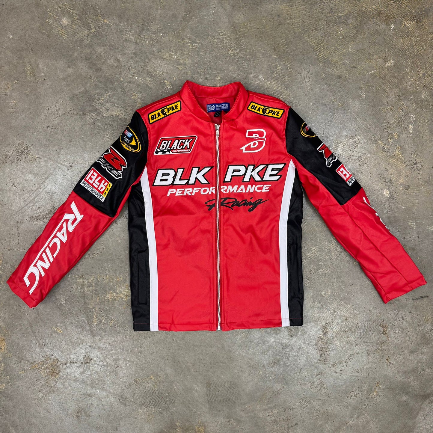 Black Pike Racing Red Boy's "Pu Leather" Jacket