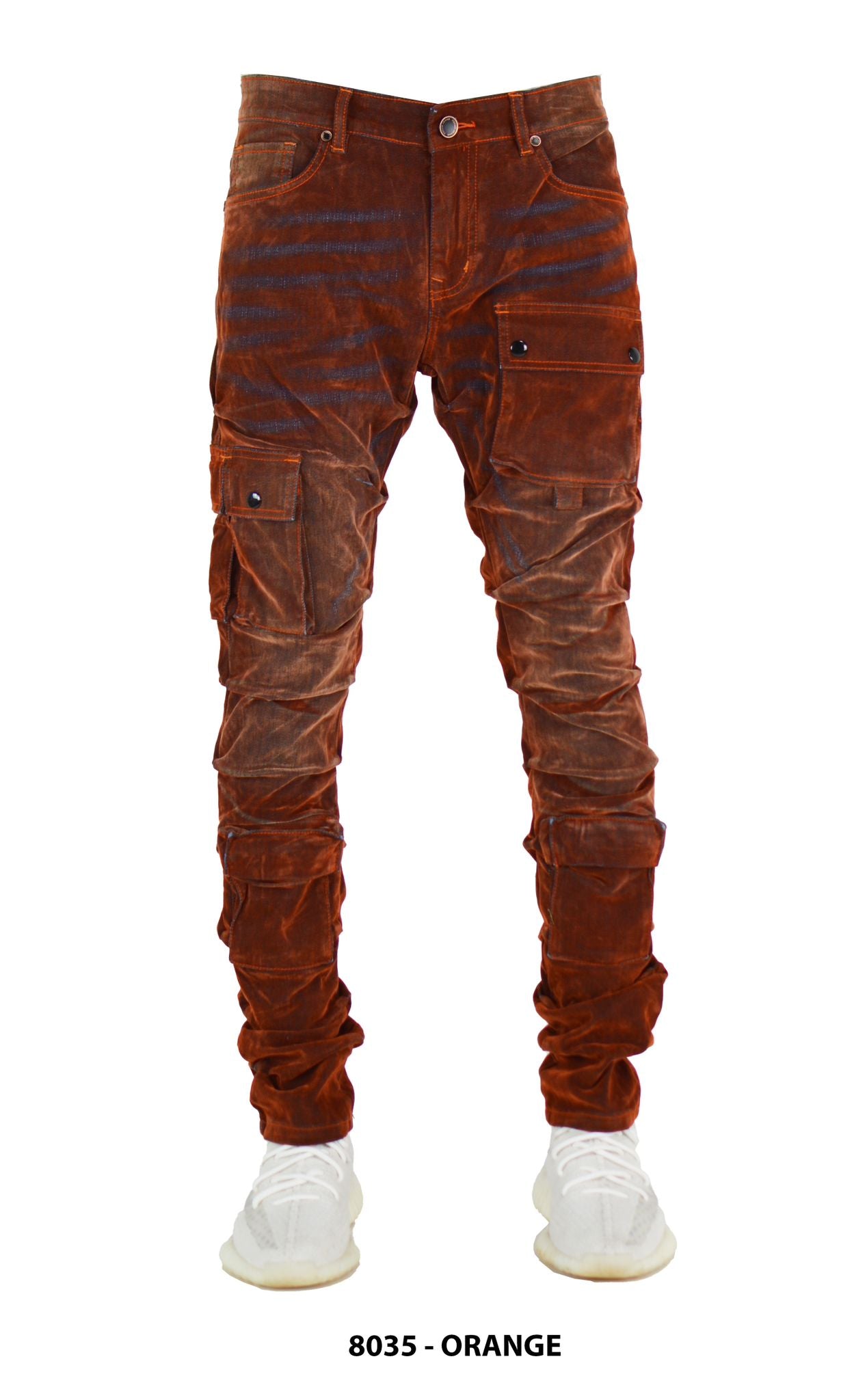 Focus Cgo Pocket Flocked Jeans Orange