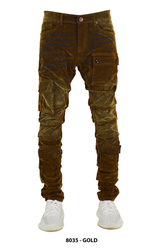 Focus Cgo Pocket Flocked Jeans Gold