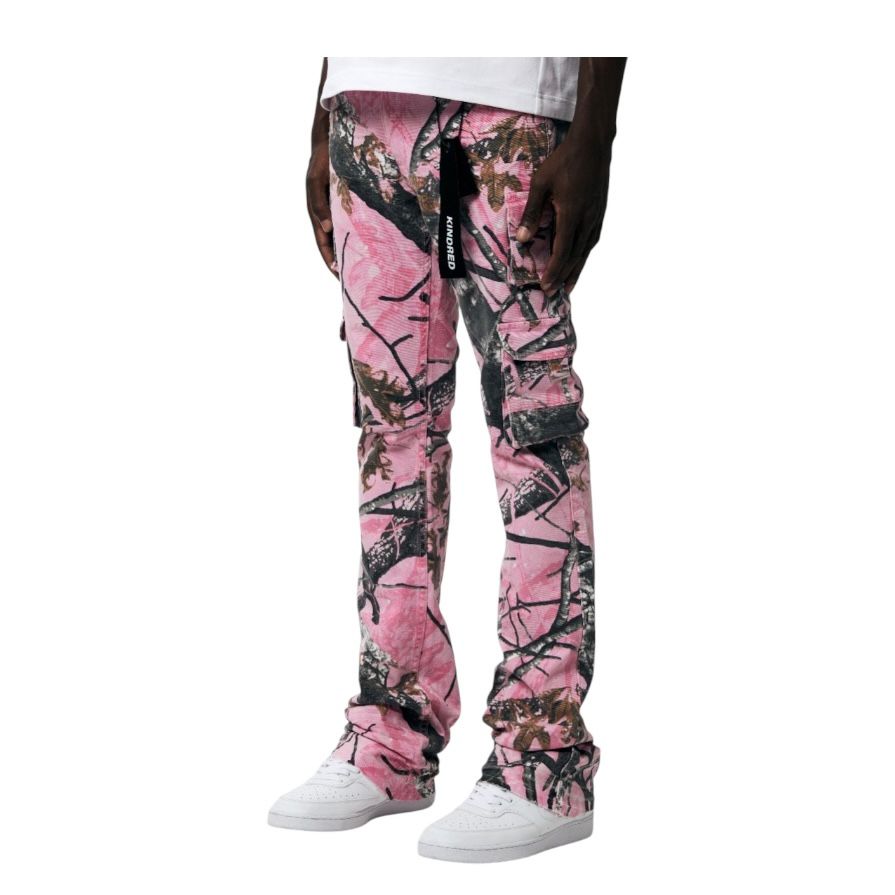 Kindred Camo Pink Forest Stacked Flare Jeans