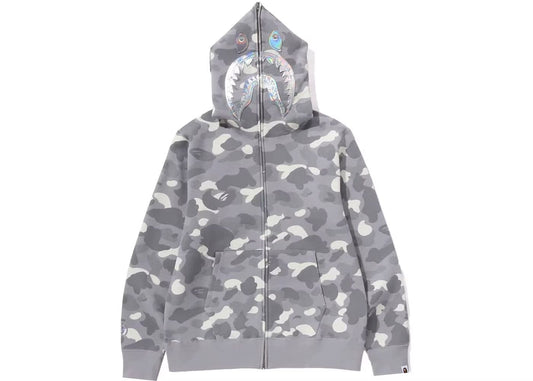 BAPE City Camo Shark Full Zip Hoodie (Grey)