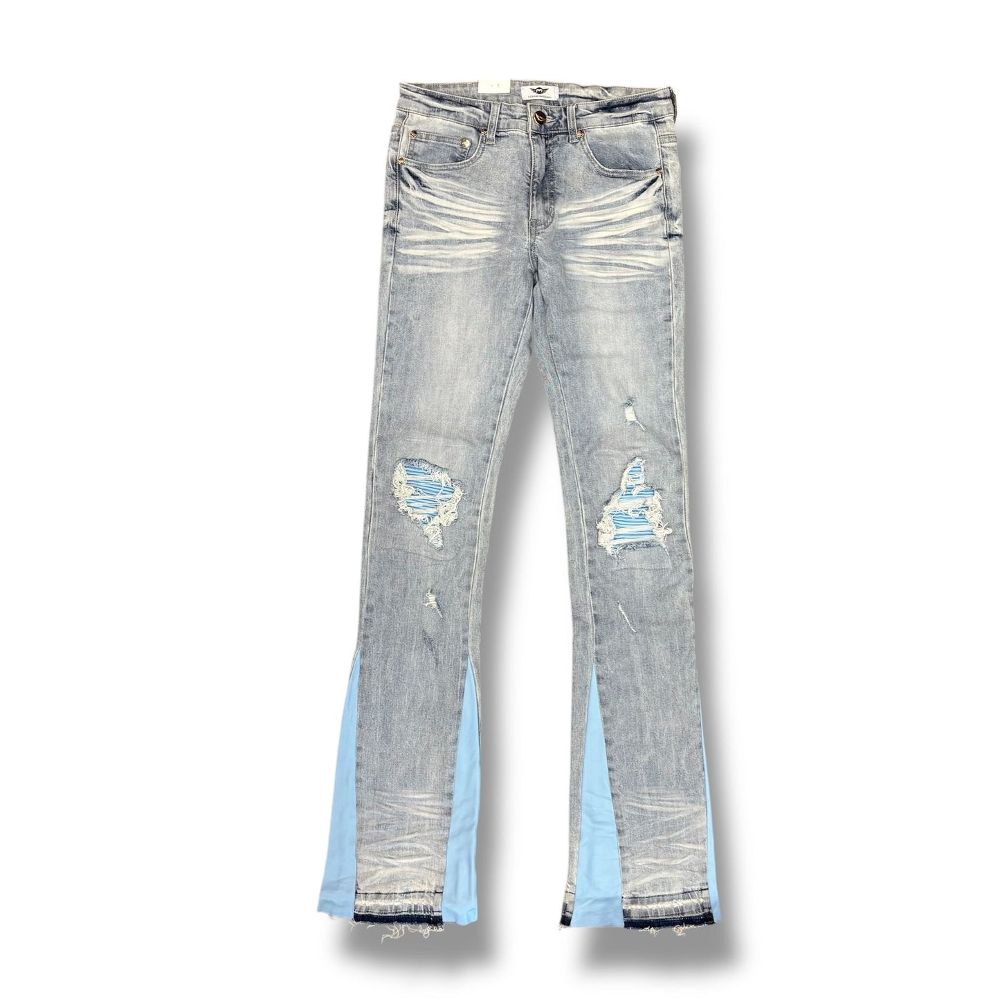 Ferrari Massari Blue Stacked Flare Jeans