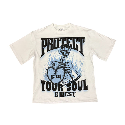 G West Protect Your Soul White /Blue T-Shirt