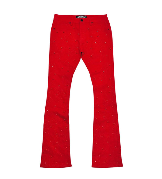 Vicious Red Embellished Denim