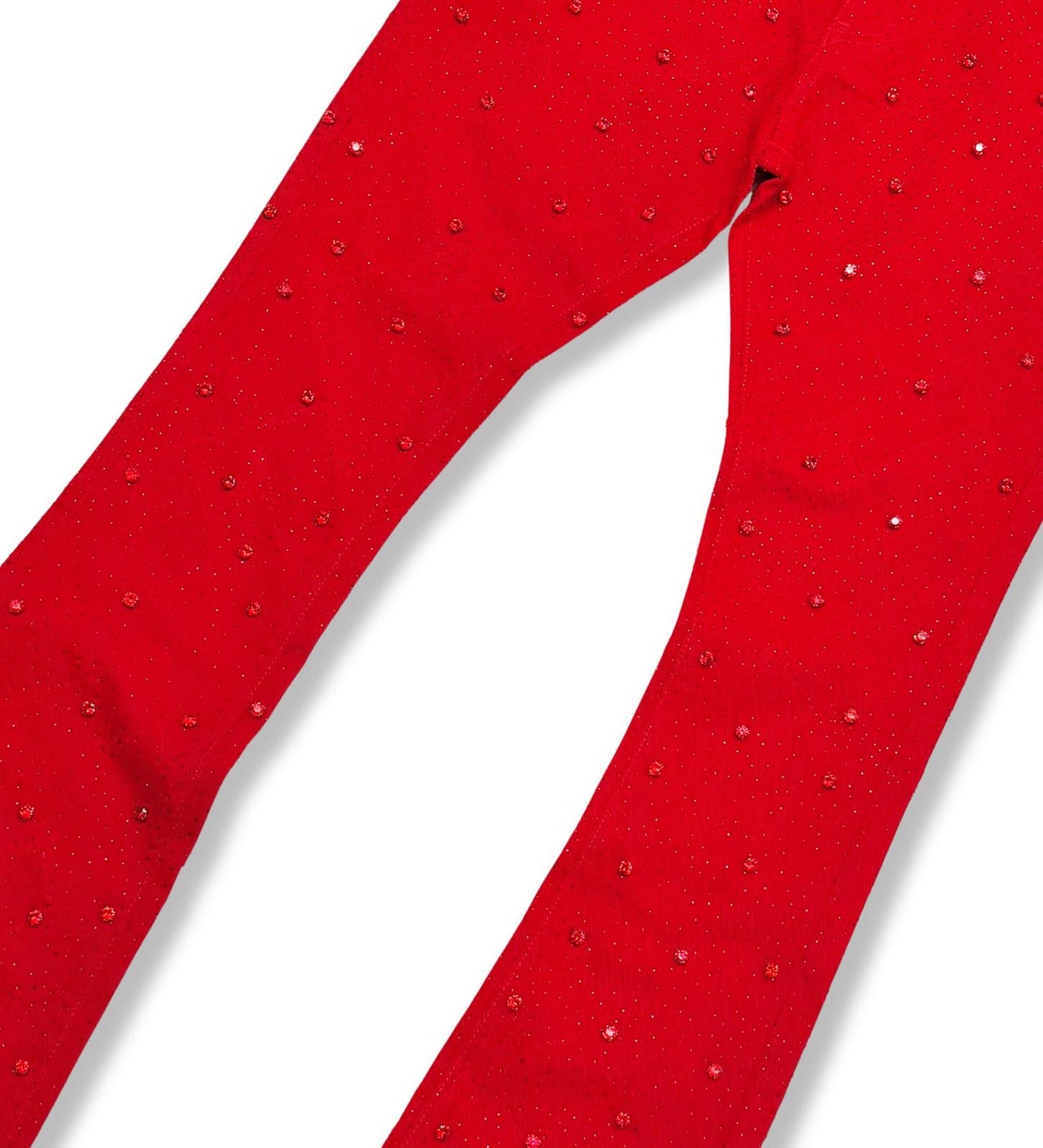 Vicious Red Embellished Denim