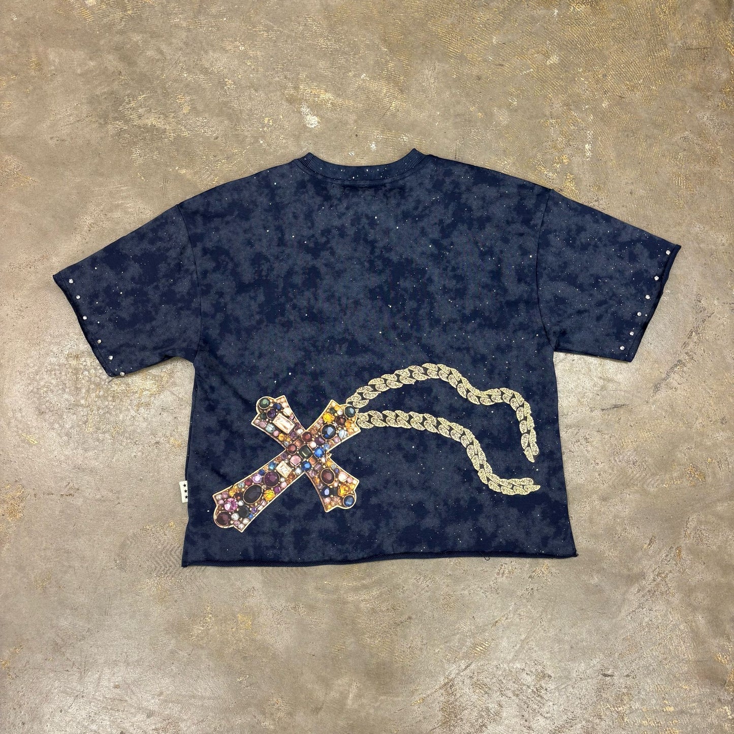 Bkys Faith Cropped Navy T-Shirt