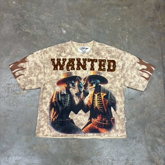 Bkys Wanted Cropped Beige T-Shirt