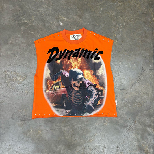 Bkys Dynamic Orange Cropped Muscle Tee