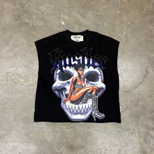 Bkys Born Hustler Black Cropped Muscle Tee