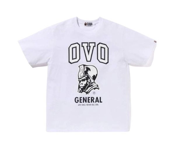 A Bathing Ape Bape "BAPE x OVO General Tee" White T-Shirt