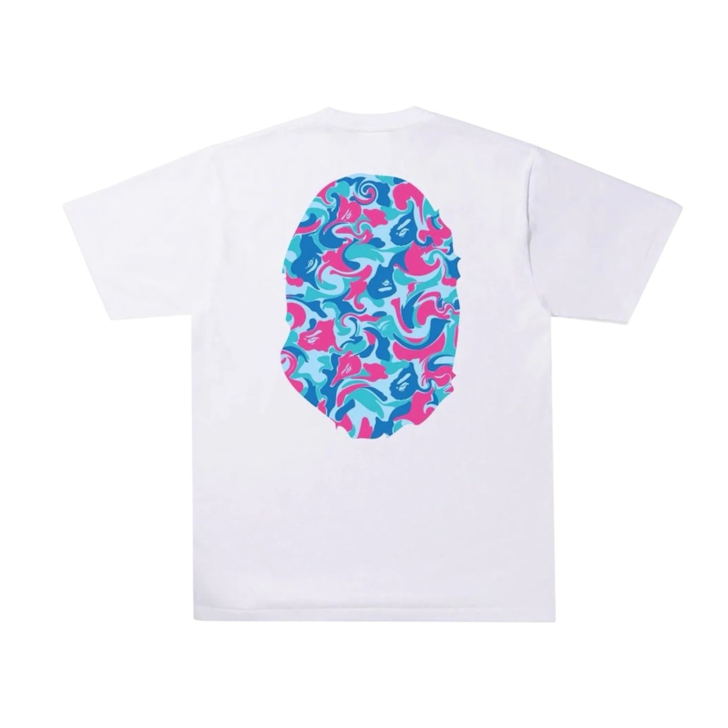 A Bathing Ape Bape " BAPE Marble Camo Big Ape Head " White T-Shirt