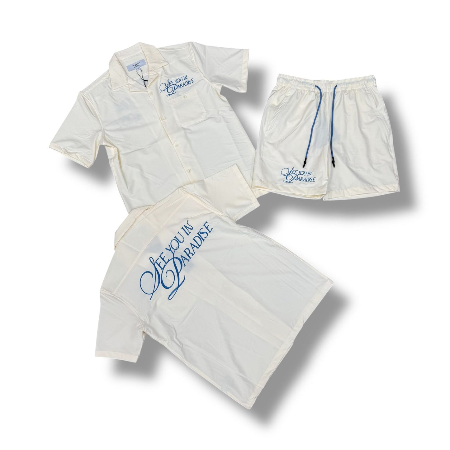 Jordan Craig See you In Paradise Cream Short Set Men's