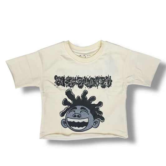 Focus Misbehaved Crop Ivory Tee Boys