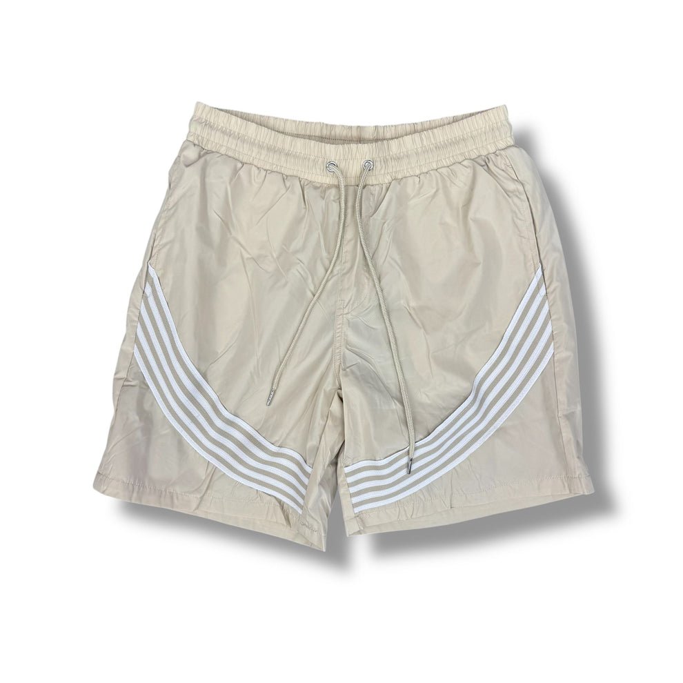 Kindred Stripe Nylon Shorts  Beige