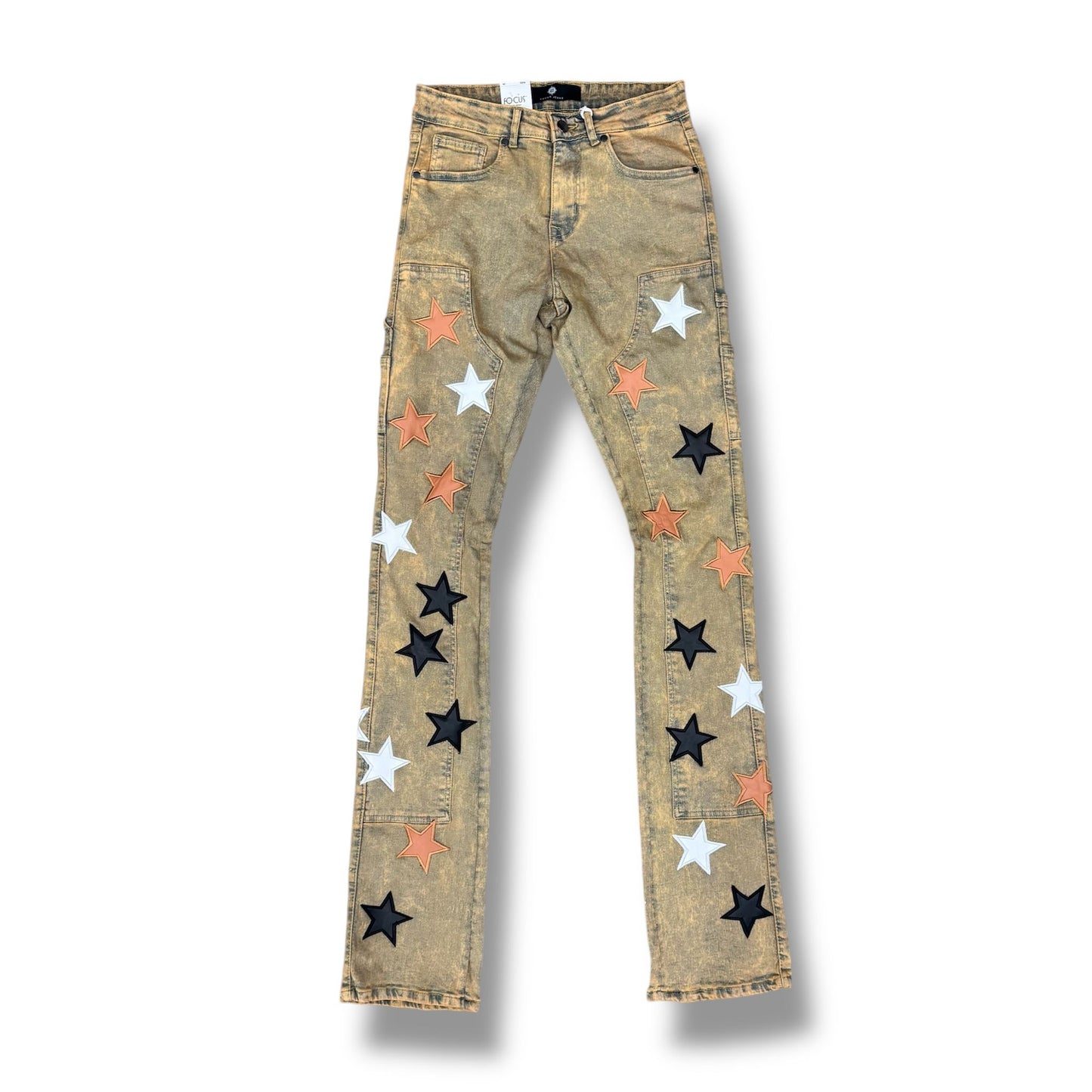 Focus Denim All Over Stars Vintage Flare Stacked