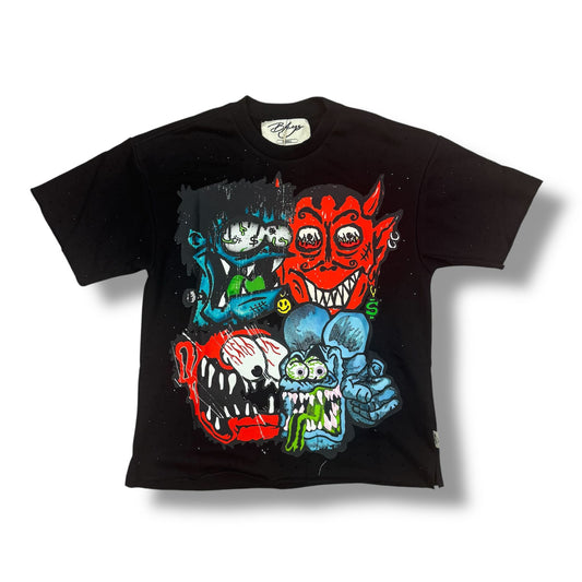 Bkys Monster Cropped Black T-Shirt