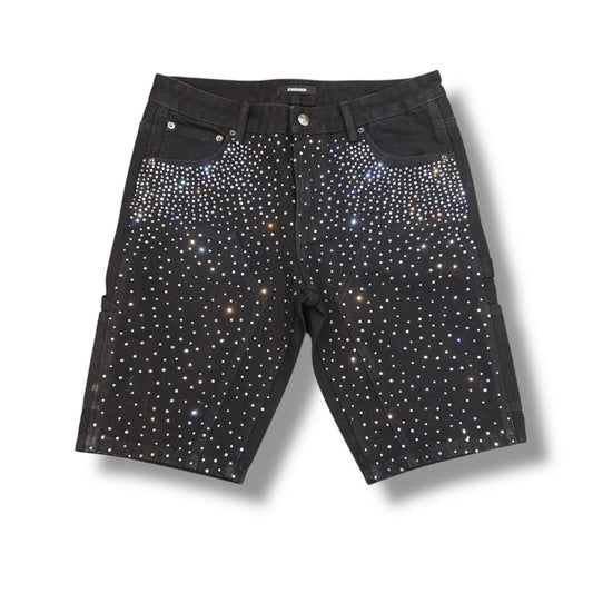 Kindred Rhinestone Black Denim Shorts