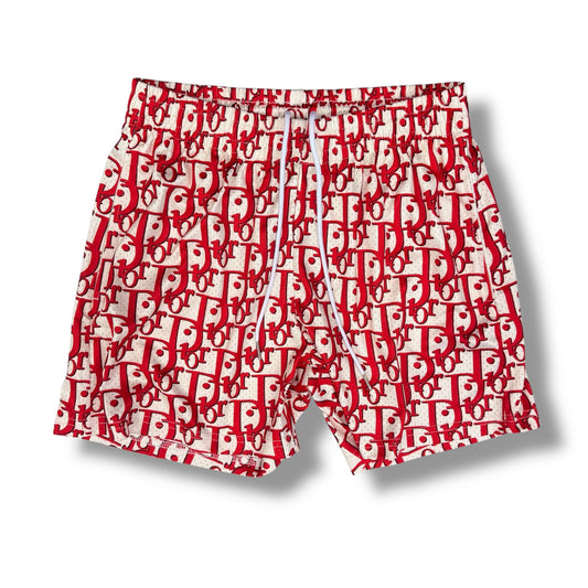 New Bara Royal Cream/Red Mesh Shorts
