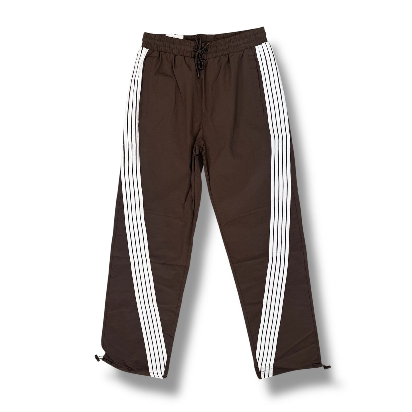 Rebel Minds Brown / White Stripe Nylon Track Pants