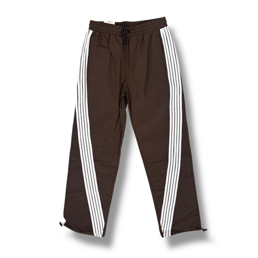 Rebel Minds Brown / White Stripe Nylon Track Pants