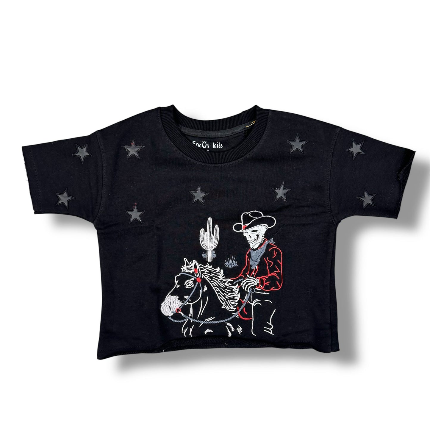 Focus Cowboy Crop Black T-Shirts Boy's