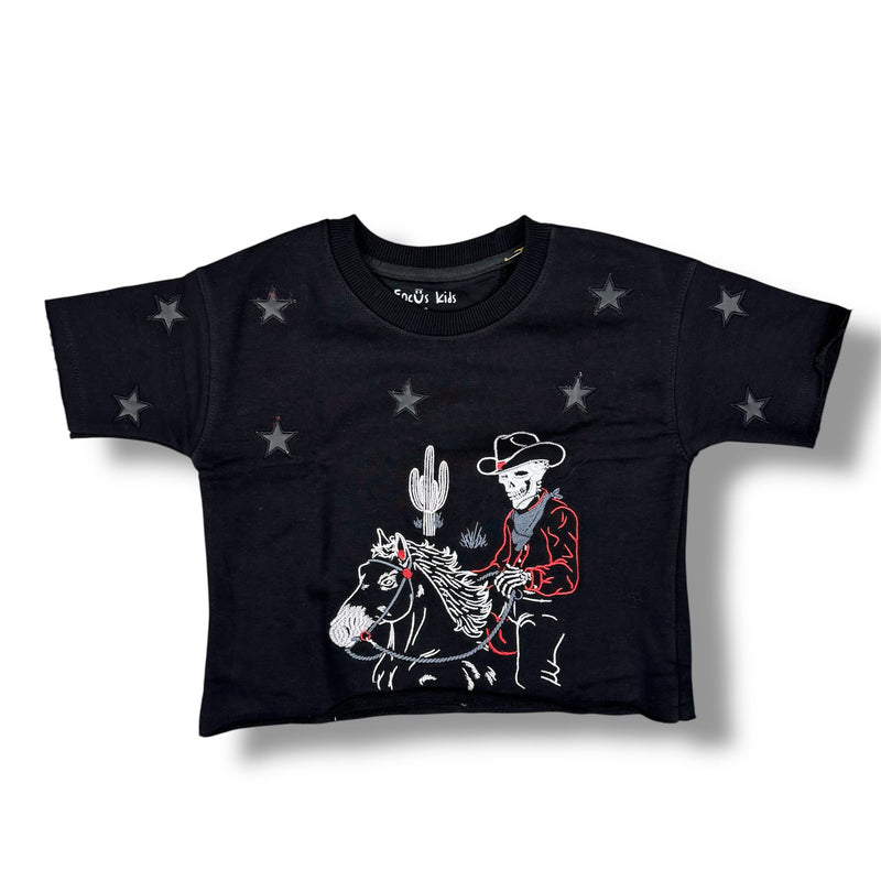 Focus Cowboy Crop Black T-Shirts Boy's