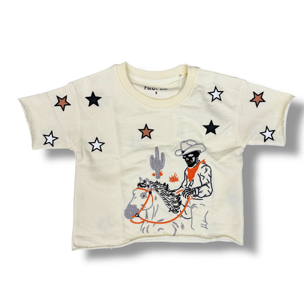 Focus Cowboy Crop Ivory T-Shirts Boy's